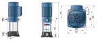 Габаритный чертеж насоса Pedrollo MK
